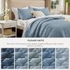 imageBedsure Quilts Queen Size  Lightweight Bedspreads Queen Size with Classic Honeycomb Quilting Soft Quilt Bedding Set Taupe Comforter Set Coverlet for All Seasons with 2 Pillow Shams 90 x 96  SkinFriendly Soft AllSeason Comfort Breathable Lightweight Machine Washable11  Dusty Blue Lucky Star