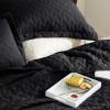 imageBedsure Quilts Queen Size  Lightweight Bedspreads Queen Size with Classic Honeycomb Quilting Soft Quilt Bedding Set Taupe Comforter Set Coverlet for All Seasons with 2 Pillow Shams 90 x 96  SkinFriendly Soft AllSeason Comfort Breathable Lightweight Machine Washable17  Black