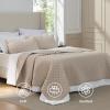 imageBedsure Quilts Queen Size  Lightweight Bedspreads Queen Size with Classic Honeycomb Quilting Soft Quilt Bedding Set Taupe Comforter Set Coverlet for All Seasons with 2 Pillow Shams 90 x 96  SkinFriendly Soft AllSeason Comfort Breathable Lightweight Machine Washable13  Taupe Honeycomb