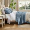imageBedsure Quilts Queen Size  Lightweight Bedspreads Queen Size with Classic Honeycomb Quilting Soft Quilt Bedding Set White Comforter Set Coverlet for All Seasons with 2 Pillow Shams 90 x 96  SkinFriendly Soft AllSeason Comfort Breathable Lightweight Machine Washable11  Dusty Blue Lucky Star