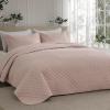 imageBedsure Quilts Queen Size  Lightweight Bedspreads Queen Size with Classic Honeycomb Quilting Soft Quilt Bedding Set White Comforter Set Coverlet for All Seasons with 2 Pillow Shams 90 x 96  SkinFriendly Soft AllSeason Comfort Breathable Lightweight Machine Washable23  Dusty Rose
