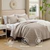 imageBedsure Quilts Queen Size  Lightweight Bedspreads Queen Size with Classic Honeycomb Quilting Soft Quilt Bedding Set White Comforter Set Coverlet for All Seasons with 2 Pillow Shams 90 x 96  SkinFriendly Soft AllSeason Comfort Breathable Lightweight Machine Washable14  Taupe Lucky Star