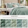 imageBedsure Quilts Queen Size  Lightweight Bedspreads Queen Size with Classic Honeycomb Quilting Soft Quilt Bedding Set White Comforter Set Coverlet for All Seasons with 2 Pillow Shams 90 x 96  SkinFriendly Soft AllSeason Comfort Breathable Lightweight Machine Washable09  Sage Green Lucky Star