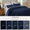 imageBedsure Quilts Queen Size  Lightweight Bedspreads Queen Size with Classic Honeycomb Quilting Soft Quilt Bedding Set White Comforter Set Coverlet for All Seasons with 2 Pillow Shams 90 x 96  SkinFriendly Soft AllSeason Comfort Breathable Lightweight Machine Washable05  Navy Honeycomb