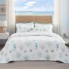 imageBedsure Floral Quilt Queen Size  Reversible Blue Floral Comforter Queen Size Spring amp Summer Lightweight Bedspread Quilted Bedding Soft Microfiber Coverlet for All Seasons 90x96  Lightweight Summer Reversible Ultra Soft Floral23  Ocean White