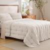 imageBedsure Green Bedspreads Queen Size  Ultra Soft PreWashed CloudLike Quilt Set Bedding Summer Queen Size Quilt Breathable amp Cozy Coverlets for All Season with 2 Matching Shams 90x96 Inches03  Beige