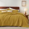 imageBedsure Quilts Queen Size  Lightweight Bedspreads Queen Size with Classic Honeycomb Quilting Soft Quilt Bedding Set Taupe Comforter Set Coverlet for All Seasons with 2 Pillow Shams 90 x 96  SkinFriendly Soft AllSeason Comfort Breathable Lightweight Machine Washable26  Mustard Yellow