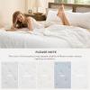 imageBedsure 100 Cotton Quilt Set  Queen Size Bedspread Lightweight Soft Bed Coverlet PureWoven 3Piece Cozy Stitching Comforter with 2 Pillow Shams in Embroidery Clover Pattern 90x96 in Linen Beige07  White  Four Leaf Clover