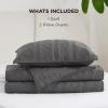 imageBedsure 100 Cotton Quilt Set  Queen Size Bedspread Lightweight Soft Bed Coverlet PureWoven 3Piece Cozy Stitching Comforter with 2 Pillow Shams in Embroidery Clover Pattern 90x96 in Linen Beige04  Grey  Tribal Geometry