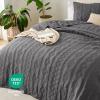 imageBedsure 100 Cotton Quilt Set  Queen Size Bedspread Lightweight Soft Bed Coverlet PureWoven 3Piece Cozy Stitching Comforter with 2 Pillow Shams in Embroidery Clover Pattern 90x96 in Linen Beige04  Grey  Tribal Geometry