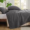 imageBedsure 100 Cotton Quilt Set  Queen Size Bedspread Lightweight Soft Bed Coverlet PureWoven 3Piece Cozy Stitching Comforter with 2 Pillow Shams in Embroidery Clover Pattern 90x96 in Linen Beige04  Grey  Tribal Geometry