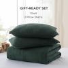 imageBedsure 100 Cotton Quilt Set  Queen Size Bedspread Lightweight Soft Bed Coverlet PureWoven 3Piece Cozy Stitching Comforter with 2 Pillow Shams in Embroidery Clover Pattern 90x96 in Linen Beige10  Dark Green Checker