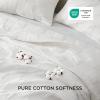 imageBedsure 100 Cotton Quilt Set  Queen Size Bedspread Lightweight Soft Bed Coverlet PureWoven 3Piece Cozy Stitching Comforter with 2 Pillow Shams in Embroidery Clover Pattern 90x96 in Linen Beige09  White Checker