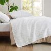 imageBedsure 100 Cotton Quilt Set  Queen Size Bedspread Lightweight Soft Bed Coverlet PureWoven 3Piece Cozy Stitching Comforter with 2 Pillow Shams in Embroidery Clover Pattern 90x96 in Linen Beige07  White  Tribal Geometry