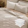 imageBedsure 100 Cotton Quilt Set  Queen Size Bedspread Lightweight Soft Bed Coverlet PureWoven 3Piece Cozy Stitching Comforter with 2 Pillow Shams in Embroidery Clover Pattern 90x96 in Linen Beige06  Linen Beige  Four Leaf Clover