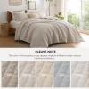 imageBedsure Quilts Queen Size  Queen Quilt Bedding Set Bedspread Coverlet Comforter Lightweight Neutral Striped Bedding 3Piece Set with 90x96 Coverlet amp 2 Pillow Shams AllSeason Soft Microfiber01  Light Beige Solid Border