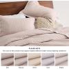 imageBedsure Quilts Queen Size  Queen Quilt Bedding Set Bedspread Coverlet Comforter Lightweight Neutral Striped Bedding 3Piece Set with 90x96 Coverlet amp 2 Pillow Shams AllSeason Soft Microfiber12  Sepia Rose Contrast Border