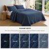 imageBedsure Quilts Queen Size  Queen Quilt Bedding Set Bedspread Coverlet Comforter Lightweight Neutral Striped Bedding 3Piece Set with 90x96 Coverlet amp 2 Pillow Shams AllSeason Soft Microfiber02  Navy Solid Border