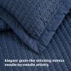 imageBedsure Quilts Queen Size  Queen Quilt Bedding Set Bedspread Coverlet Comforter Lightweight Neutral Striped Bedding 3Piece Set with 90x96 Coverlet amp 2 Pillow Shams AllSeason Soft Microfiber02  Navy Solid Border