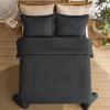 imageBedsure Quilts Queen Size  Queen Quilt Bedding Set Bedspread Coverlet Comforter Lightweight Neutral Striped Bedding 3Piece Set with 90x96 Coverlet amp 2 Pillow Shams AllSeason Soft Microfiber05  Black Solid Border