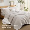 imageBedsure Quilts Queen Size  Queen Quilt Bedding Set Bedspread Coverlet Comforter Lightweight Neutral Striped Bedding 3Piece Set with 90x96 Coverlet amp 2 Pillow Shams AllSeason Soft Microfiber07  Linen Contrast Border
