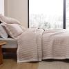 imageBedsure Quilts Queen Size  Queen Quilt Bedding Set Bedspread Coverlet Comforter Lightweight Neutral Striped Bedding 3Piece Set with 90x96 Coverlet amp 2 Pillow Shams AllSeason Soft Microfiber12  Sepia Rose Contrast Border