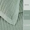 imageBedsure Quilts Queen Size  Queen Quilt Bedding Set Bedspread Coverlet Comforter Lightweight Neutral Striped Bedding 3Piece Set with 90x96 Coverlet amp 2 Pillow Shams AllSeason Soft Microfiber10  Green Contrast Border