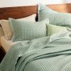 imageBedsure Quilts Queen Size  Queen Quilt Bedding Set Bedspread Coverlet Comforter Lightweight Neutral Striped Bedding 3Piece Set with 90x96 Coverlet amp 2 Pillow Shams AllSeason Soft Microfiber10  Green Contrast Border