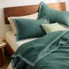 imageBedsure Quilts Queen Size  Queen Quilt Bedding Set Bedspread Coverlet Comforter Lightweight Neutral Striped Bedding 3Piece Set with 90x96 Coverlet amp 2 Pillow Shams AllSeason Soft Microfiber06  Dark Green Contrast Border