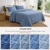 imageBedsure Quilts Queen Size  Queen Quilt Bedding Set Bedspread Coverlet Comforter Lightweight Neutral Striped Bedding 3Piece Set with 90x96 Coverlet amp 2 Pillow Shams AllSeason Soft Microfiber03  Blue Solid Border