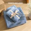 imageBedsure Quilts Queen Size  Queen Quilt Bedding Set Bedspread Coverlet Comforter Lightweight Neutral Striped Bedding 3Piece Set with 90x96 Coverlet amp 2 Pillow Shams AllSeason Soft Microfiber09  Blue Contrast Border