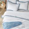 imageBedsure Quilts Queen Size  Queen Quilt Bedding Set Bedspread Coverlet Comforter Lightweight Neutral Striped Bedding 3Piece Set with 90x96 Coverlet amp 2 Pillow Shams AllSeason Soft Microfiber04  White Striped Border