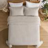 imageBedsure Quilts Queen Size  Queen Quilt Bedding Set Bedspread Coverlet Comforter Lightweight Neutral Striped Bedding 3Piece Set with 90x96 Coverlet amp 2 Pillow Shams AllSeason Soft Microfiber01  Light Beige Solid Border