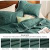 imageBedsure Quilts Queen Size  Queen Quilt Bedding Set Bedspread Coverlet Comforter Lightweight Neutral Striped Bedding 3Piece Set with 90x96 Coverlet amp 2 Pillow Shams AllSeason Soft Microfiber06  Dark Green Contrast Border