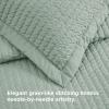 imageBedsure Quilts Queen Size  Queen Quilt Bedding Set Bedspread Coverlet Comforter Lightweight Neutral Striped Bedding 3Piece Set with 90x96 Coverlet amp 2 Pillow Shams AllSeason Soft Microfiber04  Green Solid Border
