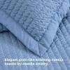 imageBedsure Quilts Queen Size  Queen Quilt Bedding Set Bedspread Coverlet Comforter Lightweight Neutral Striped Bedding 3Piece Set with 90x96 Coverlet amp 2 Pillow Shams AllSeason Soft Microfiber03  Blue Solid Border