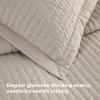 imageBedsure Quilts Queen Size  Queen Quilt Bedding Set Bedspread Coverlet Comforter Lightweight Neutral Striped Bedding 3Piece Set with 90x96 Coverlet amp 2 Pillow Shams AllSeason Soft Microfiber01  Light Beige Solid Border