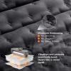 imageBedsure Quilts Queen Size  StitchFree Ultrasonic Quilting Lightweight Olive Green Comforter AllSeason Bedspread amp Coverlet Modern Floral Pattern Soft 3 Piece Machine Washable Bedding 90 x 96  StitchFree Quilting Ultra Soft Lightweight Machine Washable PetFriendly06  Charcoal  Clover