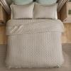 imageBedsure Quilts Queen Size  StitchFree Ultrasonic Quilting Lightweight Olive Green Comforter AllSeason Bedspread amp Coverlet Modern Floral Pattern Soft 3 Piece Machine Washable Bedding 90 x 96  StitchFree Quilting Ultra Soft Lightweight Machine Washable PetFriendly12  Linen  Clover