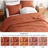 imageBedsure Quilts Queen Size  StitchFree Ultrasonic Quilting Lightweight Olive Green Comforter AllSeason Bedspread amp Coverlet Modern Floral Pattern Soft 3 Piece Machine Washable Bedding 90 x 96  StitchFree Quilting Ultra Soft Lightweight Machine Washable PetFriendly19  Red Orange  Clover