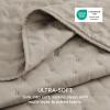 imageBedsure Quilts Queen Size  StitchFree Ultrasonic Quilting Lightweight Olive Green Comforter AllSeason Bedspread amp Coverlet Modern Floral Pattern Soft 3 Piece Machine Washable Bedding 90 x 96  StitchFree Quilting Ultra Soft Lightweight Machine Washable PetFriendly14  Taupe  Clover