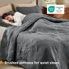 imageBedsure Quilts Queen Size  StitchFree Ultrasonic Quilting Lightweight Olive Green Comforter AllSeason Bedspread amp Coverlet Modern Floral Pattern Soft 3 Piece Machine Washable Bedding 90 x 96  StitchFree Quilting Ultra Soft Lightweight Machine Washable PetFriendly07  Drak Grey  Floral