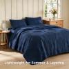 imageBedsure Quilts Queen Size  StitchFree Ultrasonic Quilting Lightweight Olive Green Comforter AllSeason Bedspread amp Coverlet Modern Floral Pattern Soft 3 Piece Machine Washable Bedding 90 x 96  StitchFree Quilting Ultra Soft Lightweight Machine Washable PetFriendly03  Navy Blue  Floral