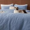 imageBedsure Quilts Queen Size  StitchFree Ultrasonic Quilting Lightweight Olive Green Comforter AllSeason Bedspread amp Coverlet Modern Floral Pattern Soft 3 Piece Machine Washable Bedding 90 x 96  StitchFree Quilting Ultra Soft Lightweight Machine Washable PetFriendly22  Mineral Blue  Leaf