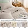 imageBedsure Quilts Queen Size  StitchFree Ultrasonic Quilting Lightweight Olive Green Comforter AllSeason Bedspread amp Coverlet Modern Floral Pattern Soft 3 Piece Machine Washable Bedding 90 x 96  StitchFree Quilting Ultra Soft Lightweight Machine Washable PetFriendly12  Linen  Clover