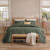 imageBedsure Quilts Queen Size  StitchFree Ultrasonic Quilting Lightweight Olive Green Comforter AllSeason Bedspread amp Coverlet Modern Floral Pattern Soft 3 Piece Machine Washable Bedding 90 x 96  StitchFree Quilting Ultra Soft Lightweight Machine Washable PetFriendly11  Olive Green  Floral