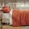 imageBedsure Quilts Queen Size  StitchFree Ultrasonic Quilting Lightweight Olive Green Comforter AllSeason Bedspread amp Coverlet Modern Floral Pattern Soft 3 Piece Machine Washable Bedding 90 x 96  StitchFree Quilting Ultra Soft Lightweight Machine Washable PetFriendly19  Red Orange  Clover