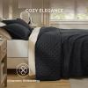 imageBedsure Quilts Queen Size  StitchFree Ultrasonic Quilting Lightweight Olive Green Comforter AllSeason Bedspread amp Coverlet Modern Floral Pattern Soft 3 Piece Machine Washable Bedding 90 x 96  StitchFree Quilting Ultra Soft Lightweight Machine Washable PetFriendly08  Black  Clover