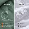 imageBedsure Quilts Queen Size  StitchFree Ultrasonic Quilting Lightweight Olive Green Comforter AllSeason Bedspread amp Coverlet Modern Floral Pattern Soft 3 Piece Machine Washable Bedding 90 x 96  StitchFree Quilting Ultra Soft Lightweight Machine Washable PetFriendly09  Dark Green  Clover