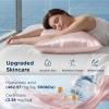 imageBedsure Cooling Pillowcase Silk  Like Pillow Cases Queen Size Set of 2 Zipper Pillow Case Infused 3 HA amp Ceramides to Hydrate Skin OekoTEX Certified White04  Pink